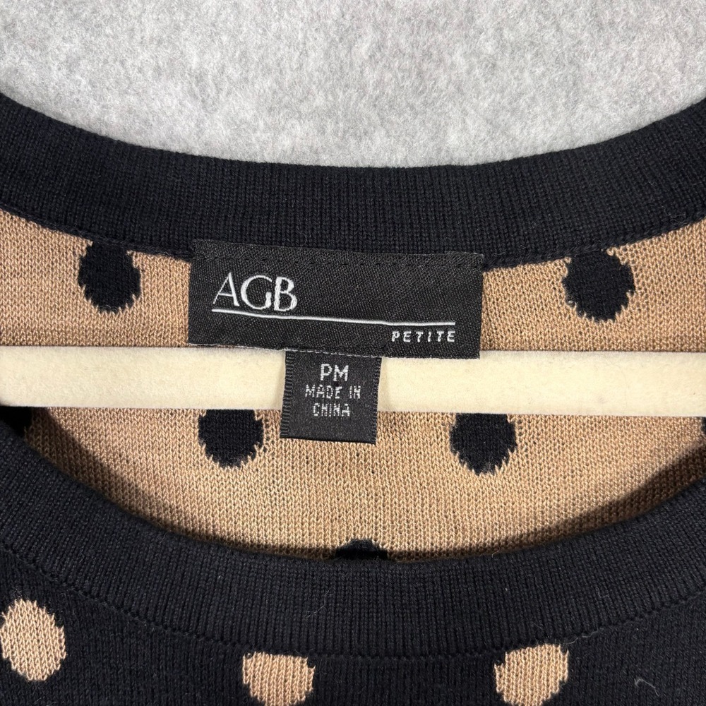 Black Tan Polka Dot Sweater Medium Neutral Maximalism Quirky Twee‎ Loud Luxury - Picture 4 of 10